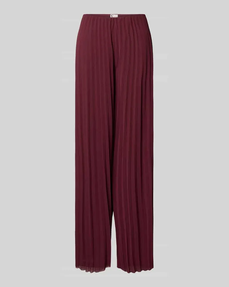 Vera Mont Hose aus Chiffon mit Plisseefalten Dunkelrot