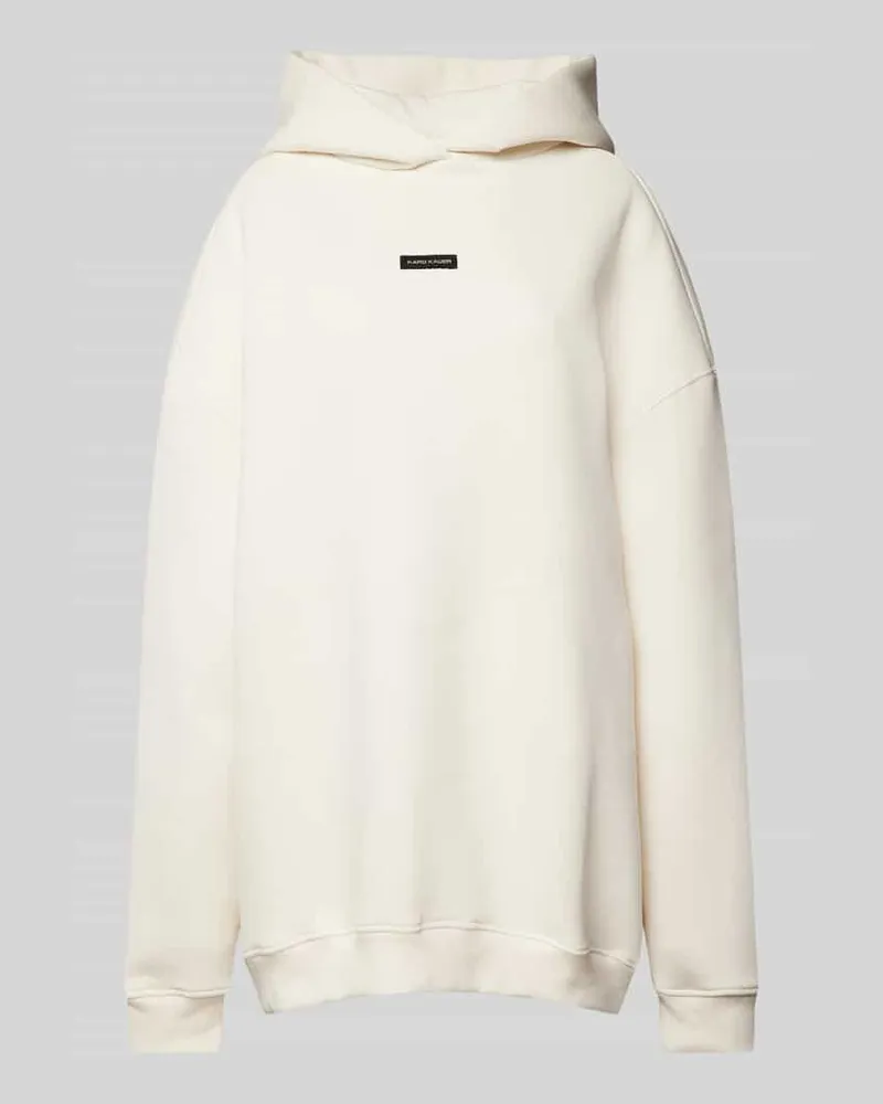 Karo Kauer Oversized Hoodie mit Label-Patch Offwhite