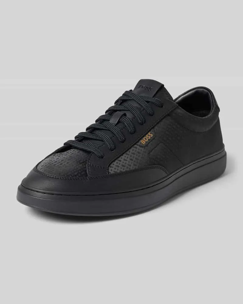 HUGO BOSS Sneaker aus Rindsleder mit Logo-Details Black