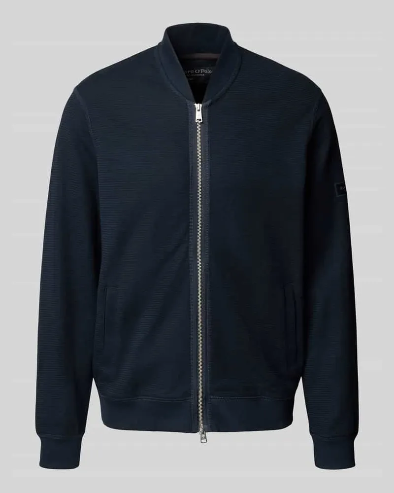 Marc O'Polo Regular Fit Strickjacke aus reiner Baumwolle Marine