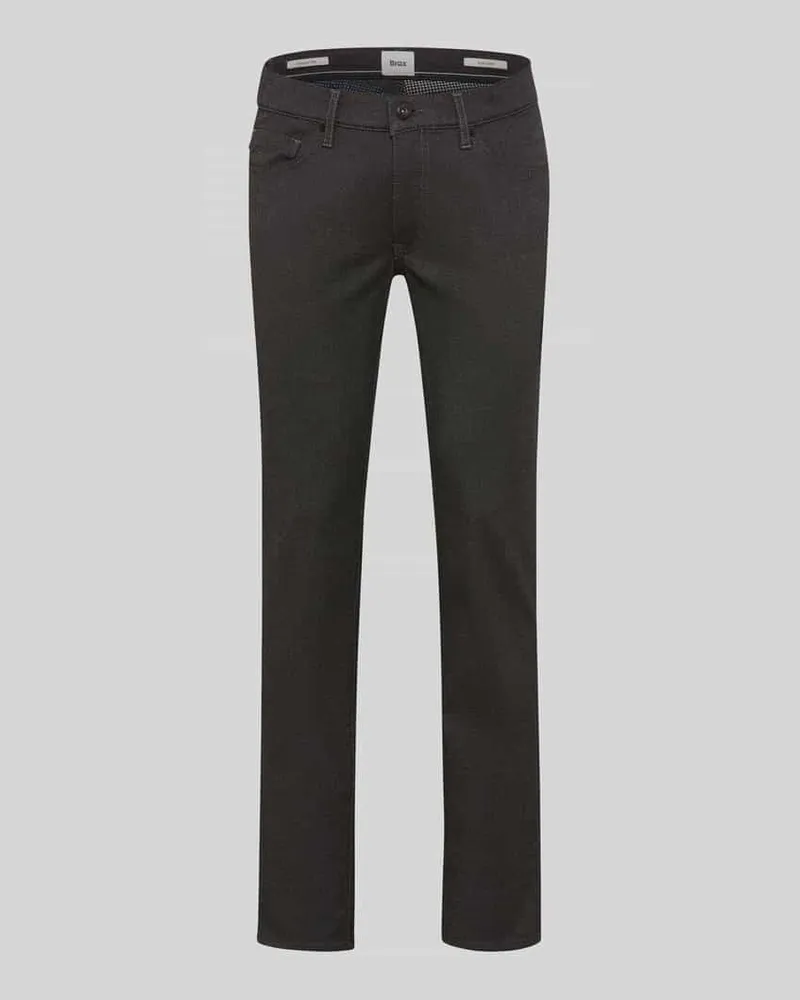 Brax Regular Fit Chino aus Baumwoll-Mix mit Viskose-Anteil Modell 'Wool Look Flex Anthrazit