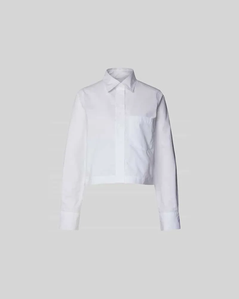 Closed Cropped Hemdbluse mit Umlegekragen Weiss