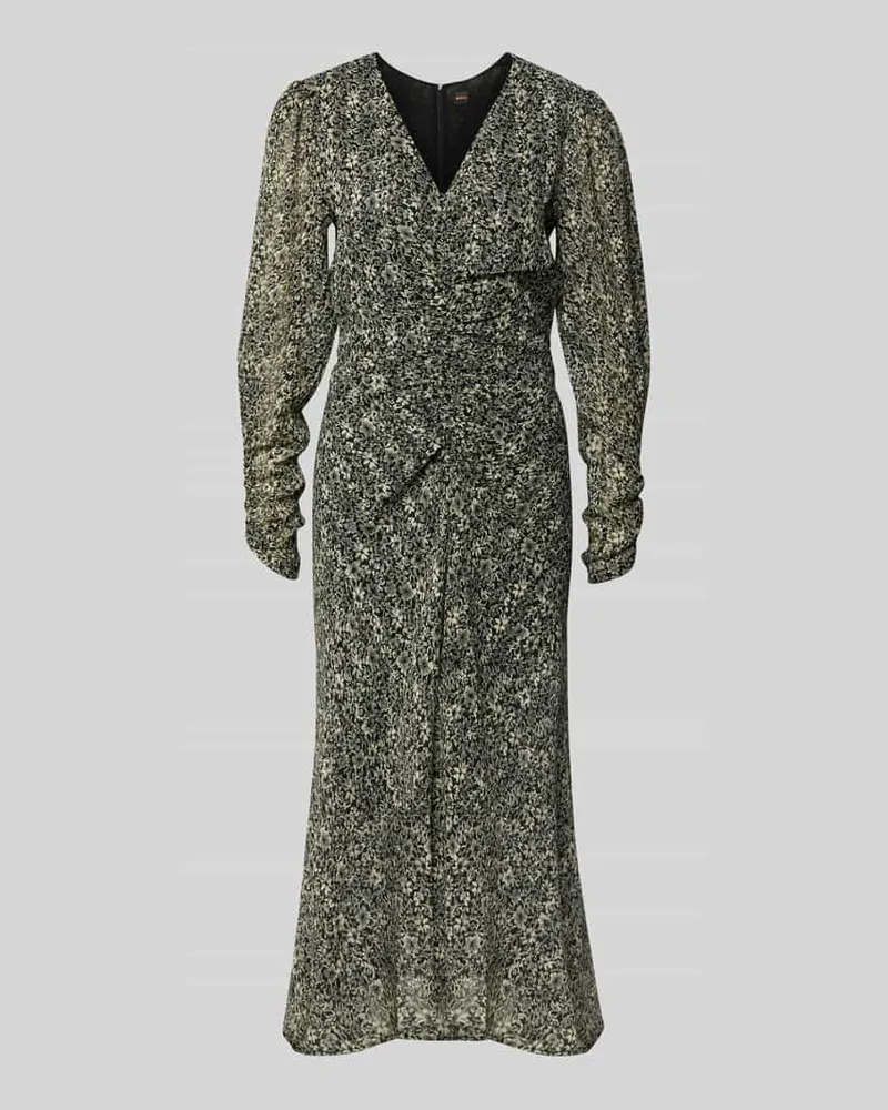 HUGO BOSS Tailliertes Freizeitkleid mit Allover-Muster Black