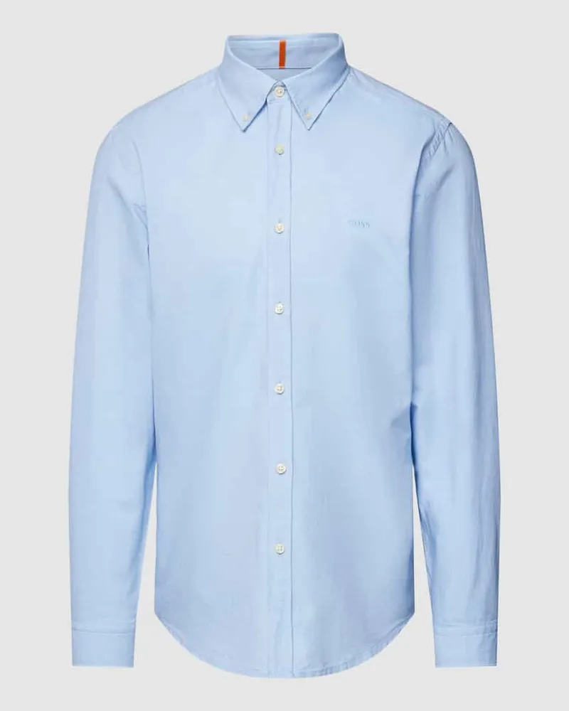 HUGO BOSS Regular Fit Freizeithemd mit Button-Down-Kragen Modell 'Rickert Hellblau