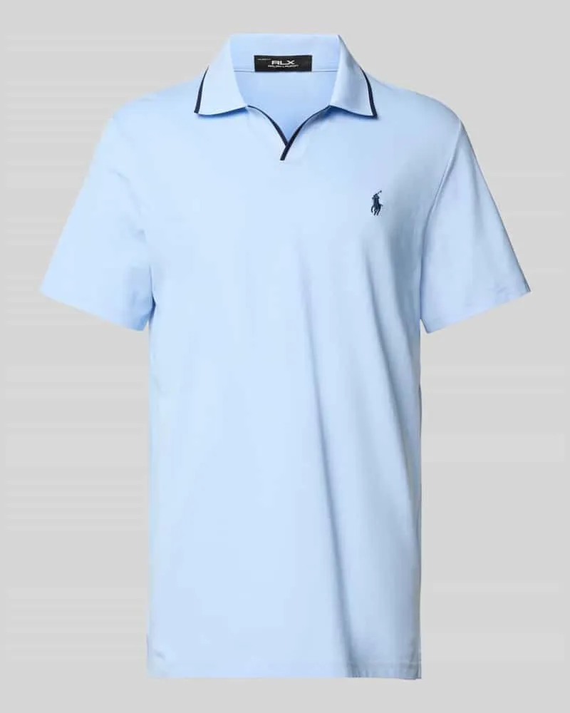 Ralph Lauren Poloshirt mit Label-Stitching Hellblau