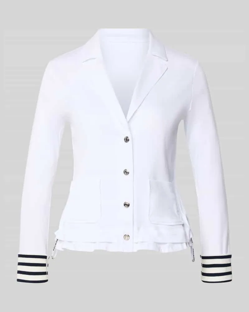 Marc Cain Blazer mit gerippten Ärmelabschlüssen und Reverskragen Weiss