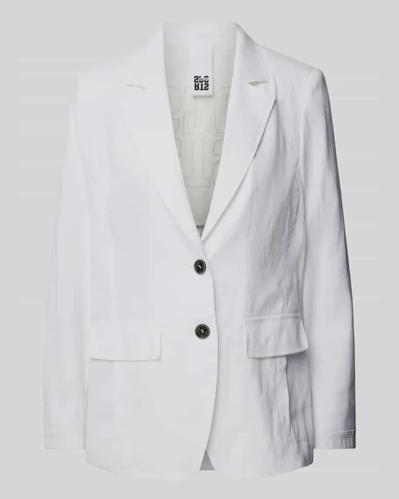 Marc Cain Blazer aus Leinen-Mix mit Pattentaschen Weiss