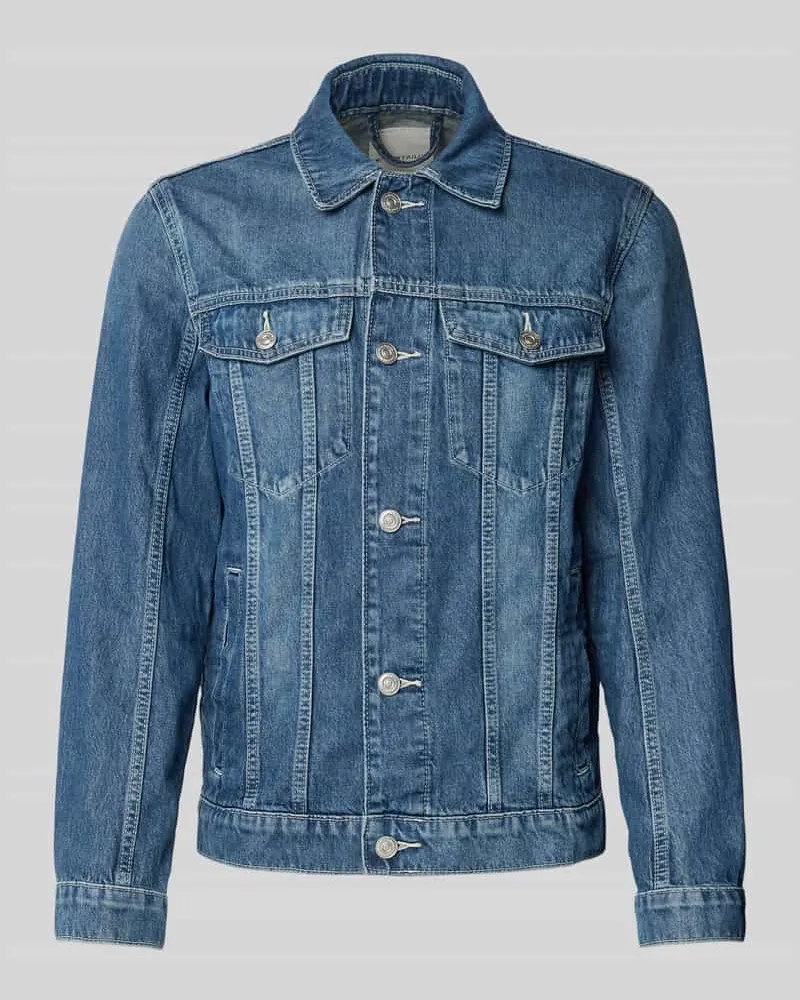 Tom Tailor Regular Fit Jeansjacke aus reiner Baumwolle mit Brustpattentaschen Blau