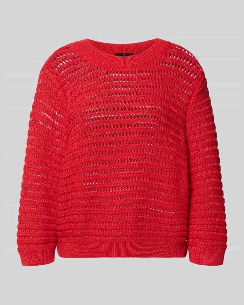 monari Oversized Pullover in semitransparentem Design Modell 'Ajour Rot