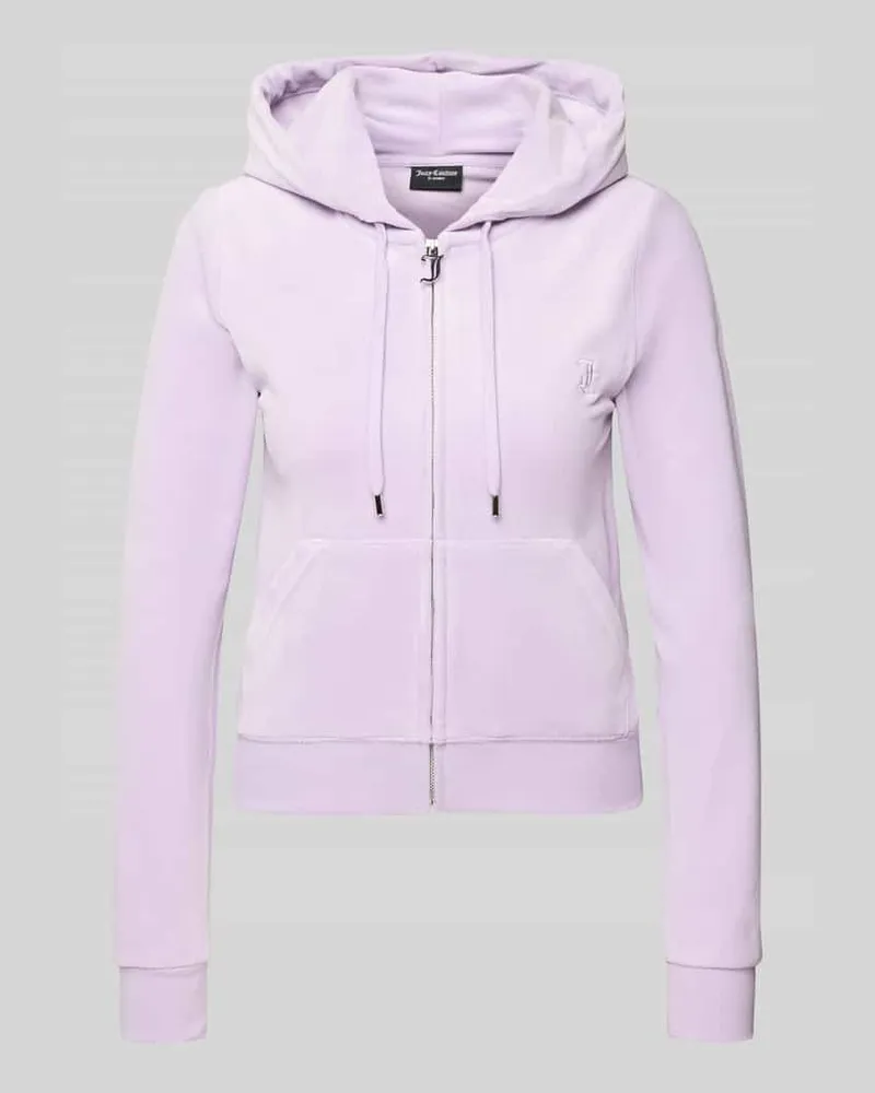 Juicy Couture Slim Fit Sweatjacke aus Samt Modell 'Robertson Flieder