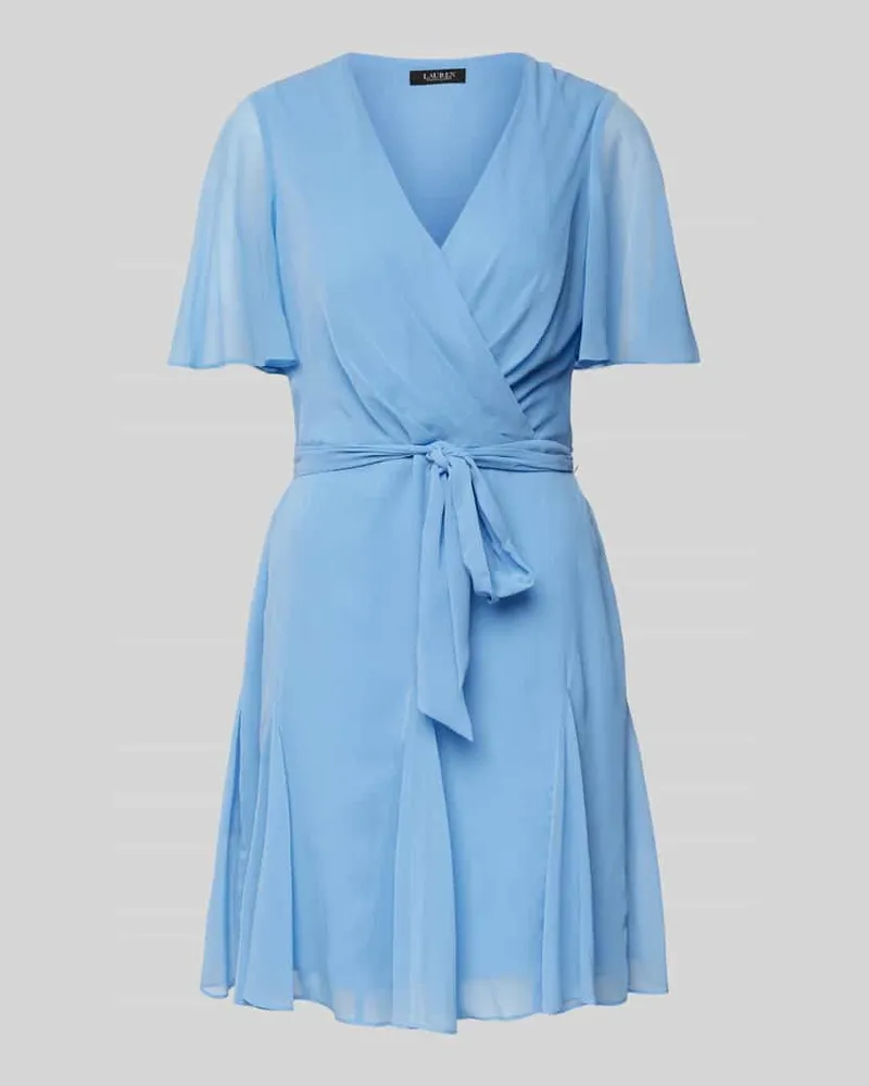 Ralph Lauren Knielanges Wickelkleid aus Chiffon Modell 'WANDELLA Sky