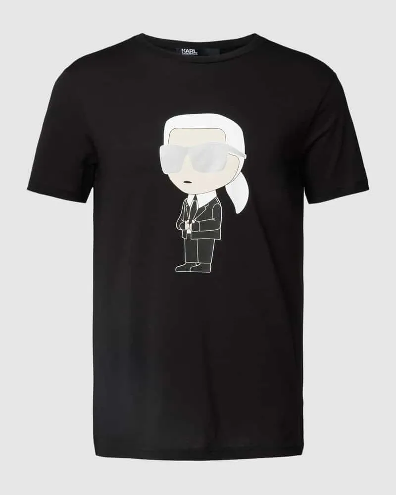 Karl Lagerfeld T-Shirt mit Motiv-Print Black