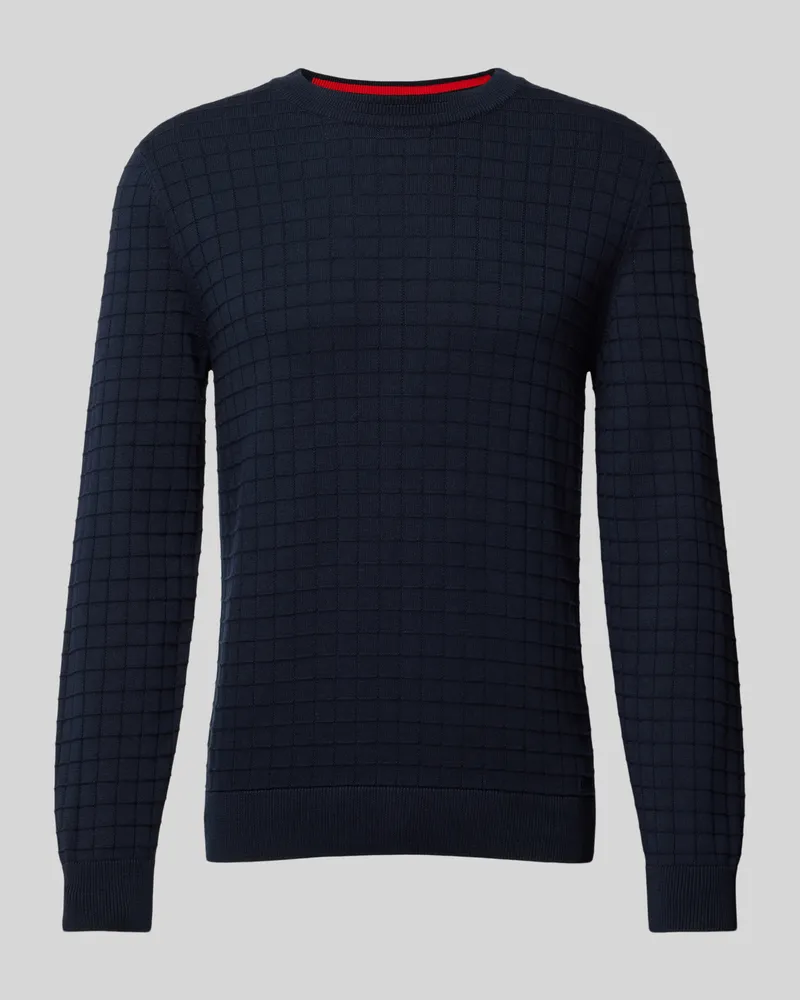 HUGO BOSS Strickpullover mit Strukturmuster Modell 'Scoult Marine