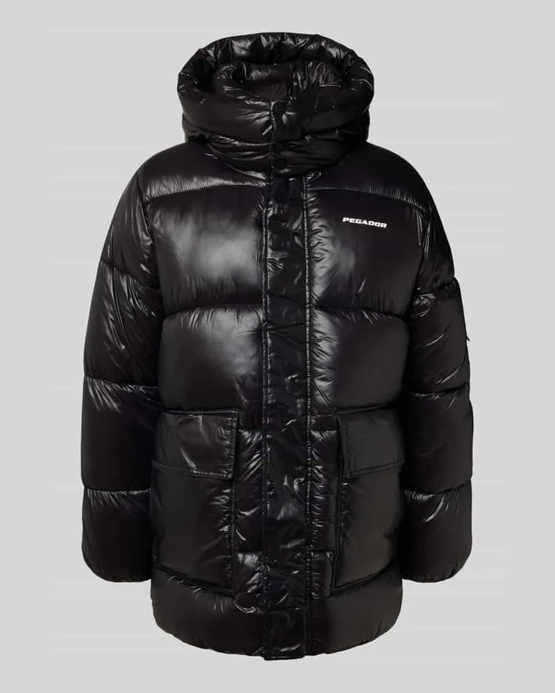 PEGADOR Steppjacke mit Pattentaschen und Logo Black