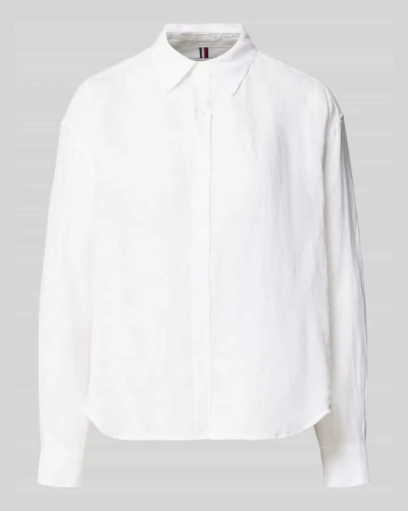 Tommy Hilfiger Oversize Bluse aus reinem Leinen Weiss