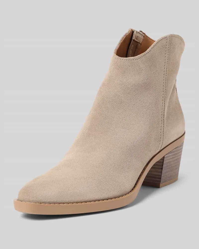 Marc O'Polo Stiefeletten im Western-Stil aus hochwertigem Velours-Rindsleder Stein