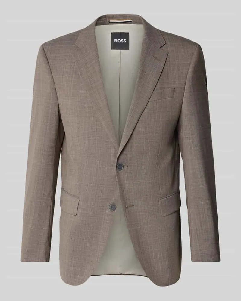 HUGO BOSS Regular Fit Anzugsakko in Web-Optik Beige