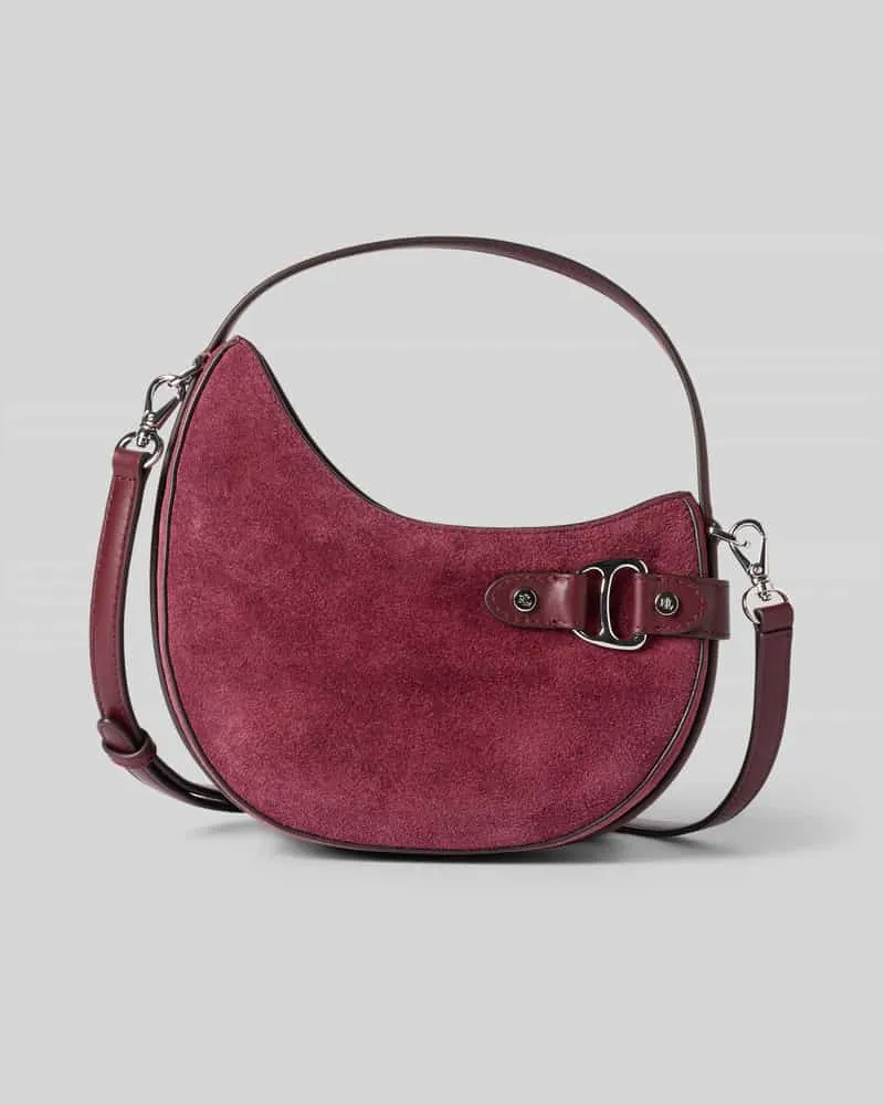 Ralph Lauren Handtasche aus Rindsleder mit Tragehenkel und Schulterriemen Bordeaux