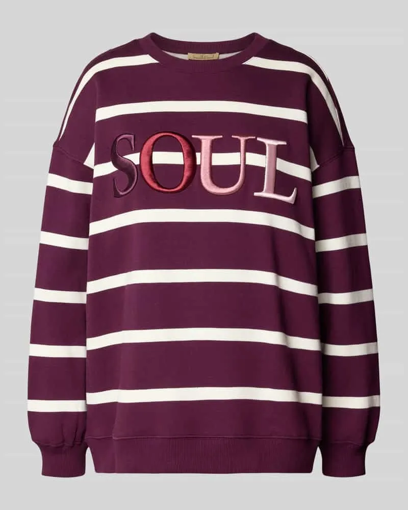 Smith & Soul Oversized Sweatshirt aus Baumwoll-Mix mit Logo-Stickerei Bordeaux
