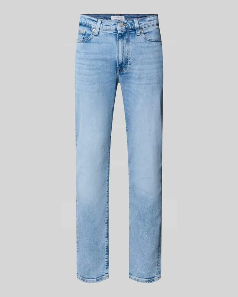 Tommy Hilfiger Slim Fit Straight Jeans aus Baumwoll-Mix Modell 'DENTON Hellblau