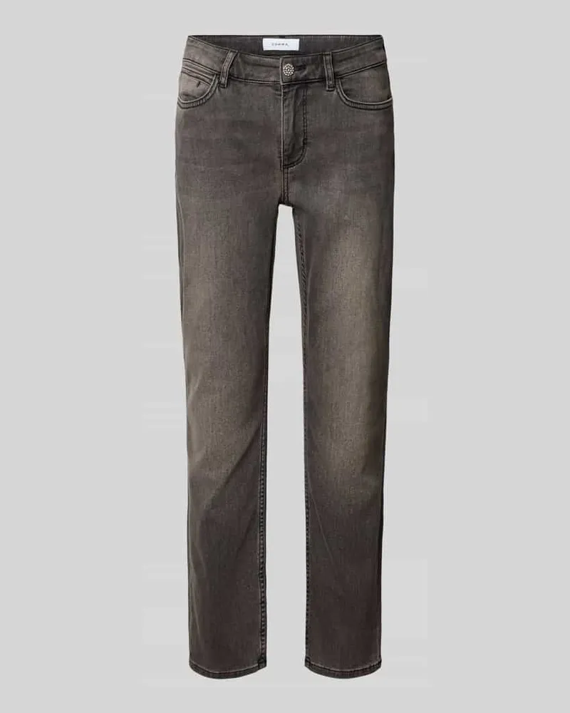 COMMA Jeans im Used-Look mit Eingrifftaschen Anthrazit