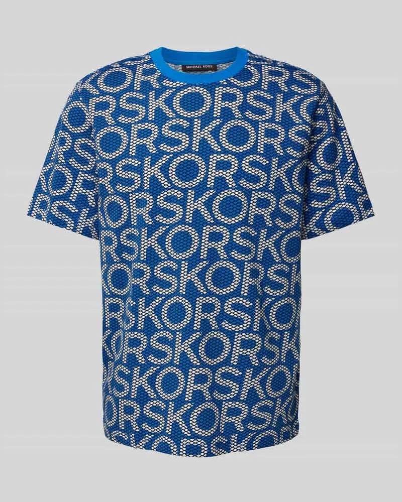 Michael Kors T-Shirt in Mesh-Optik Modell 'KORS MESH Hellblau