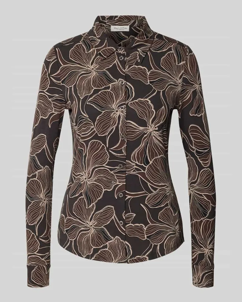 Marc O'Polo Regular Fit Hemdbluse aus Viskose-Mix Dunkelgrau