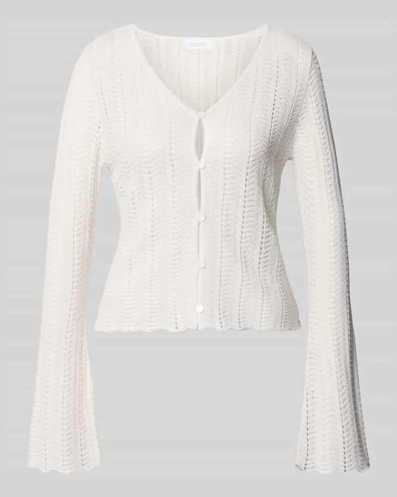 Rich&Royal Cardigan mit V-Ausschnitt und Knopfleiste Offwhite