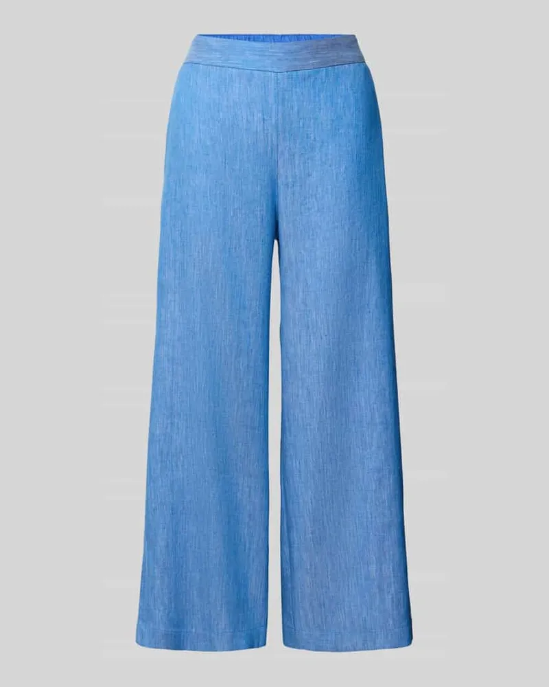 Lanius Culotte in Denim-Optik aus Baumwoll-Leinen-Mix Hellblau