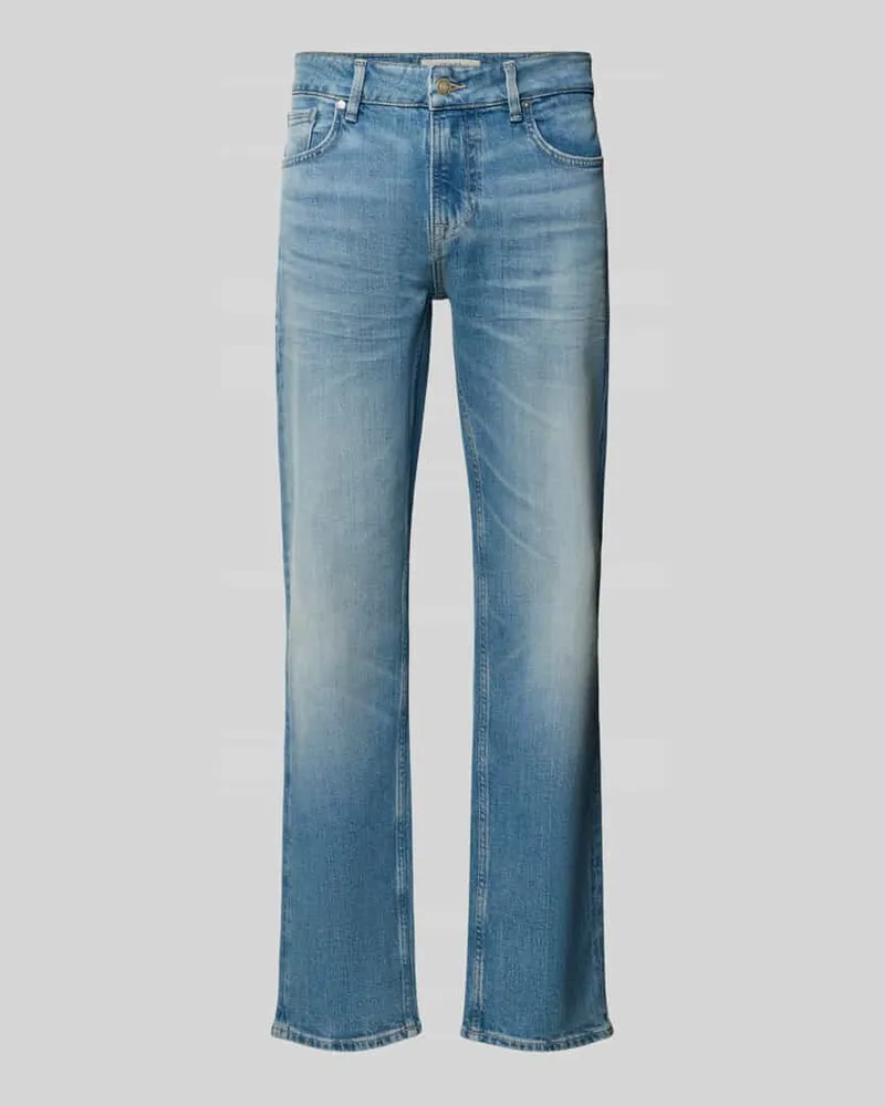 Guess Slim Fit Jeans im Used-Look Modell 'ANGELS Jeansblau