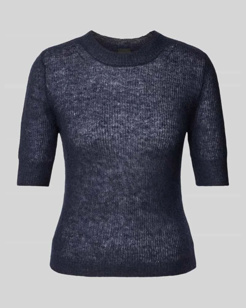 HUGO BOSS Wollpullover in Strick-Optik Marine