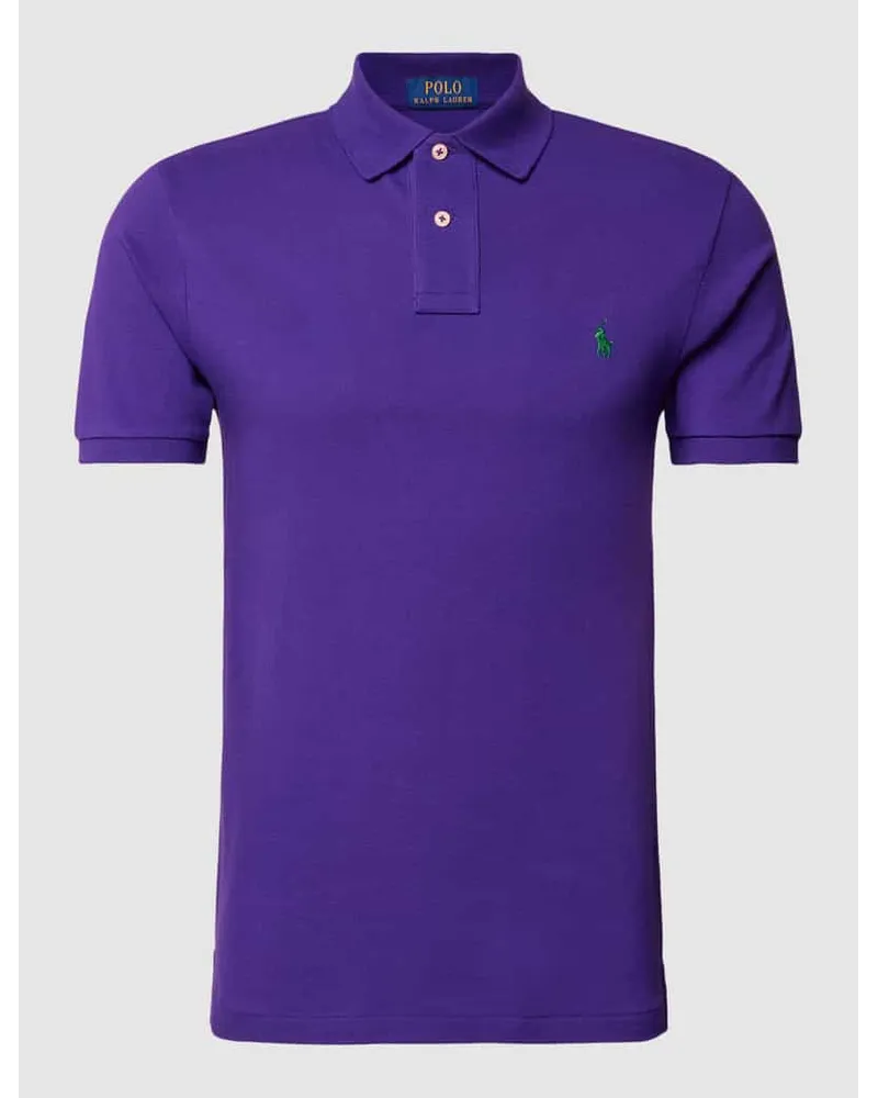 Ralph Lauren Slim Fit Poloshirt mit Label-Stitching Lila