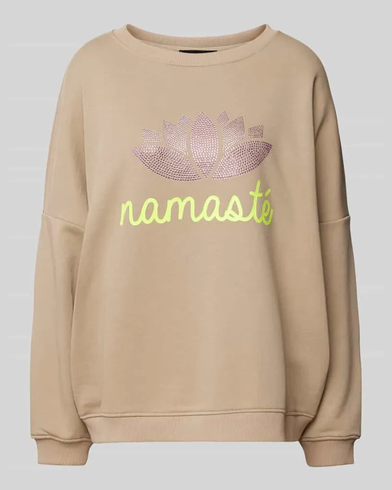 Miss Goodlife Oversized Sweatshirt mit Rundhalsausschnitt Beige