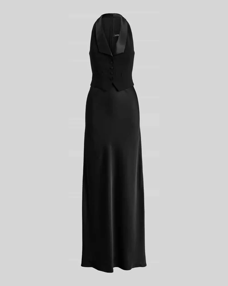 Ralph Lauren Abendkleid mit Satinrevers Black