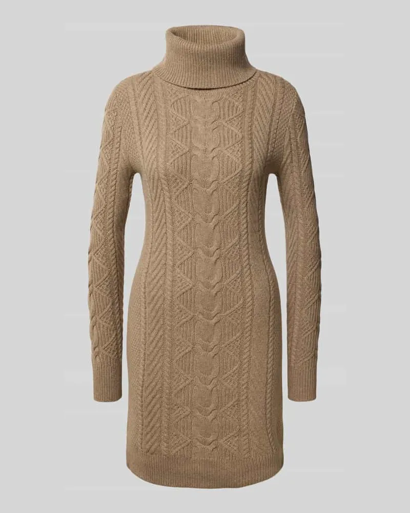 Ralph Lauren Strickkleid aus Lammwolle-Mix mit Rollkragen Beige
