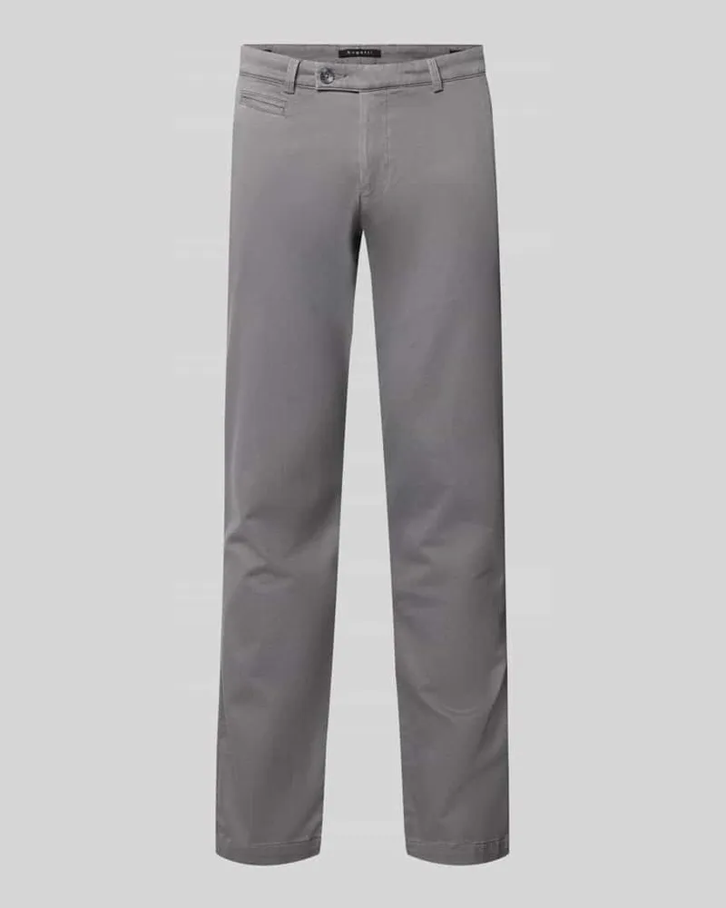 Bugatti Slim Fit Chino aus Baumwoll-Mix Hellgrau