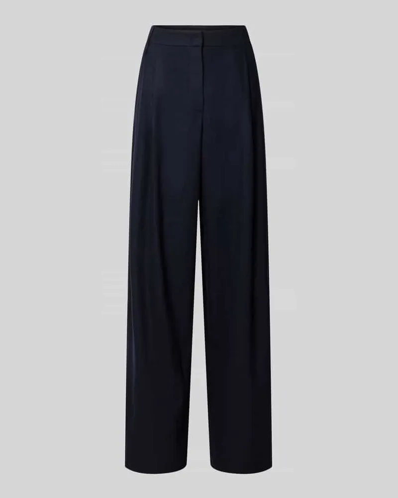 Emporio Armani Bundfaltenhose aus Schurwoll-Mix Dunkelblau