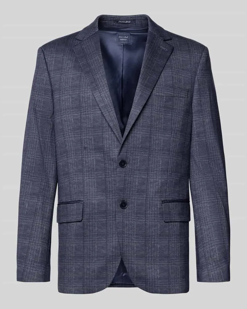 Christian Berg Regular Fit 2-Knopf-Sakko mit Pattentaschen Blau