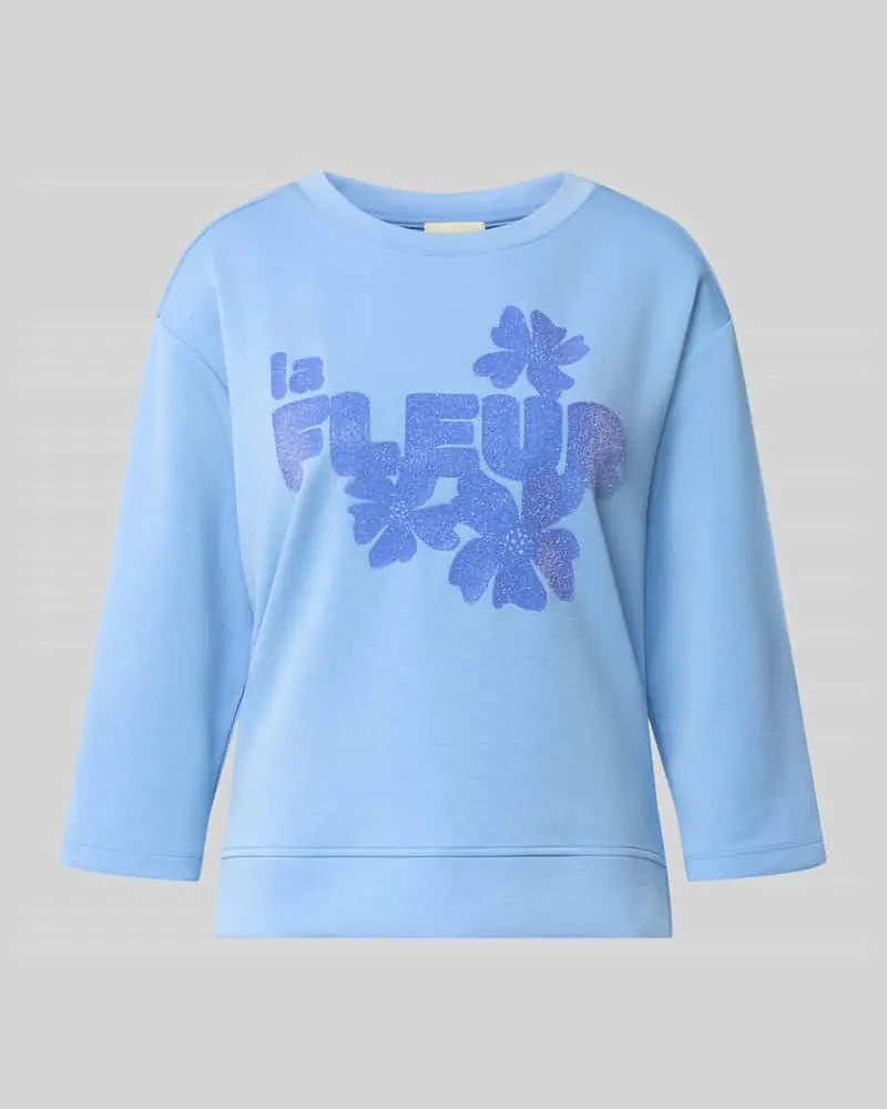 Milano Italy Sweatshirt aus Modal-Mix mit 3/4-Arm Bleu