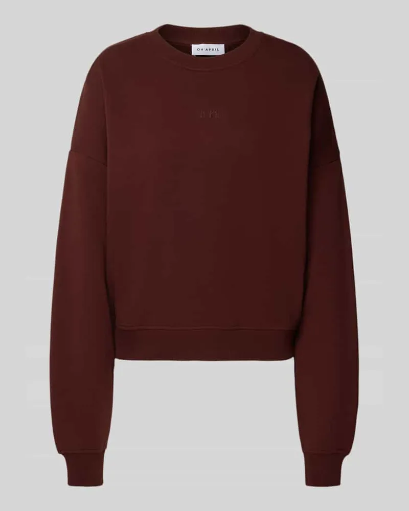 OH APRIL Oversized Sweatshirt mit Label-Stitching Schoko