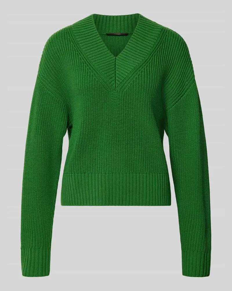 windsor. Strickpullover aus Schurwolle mit V-Ausschnitt Grass