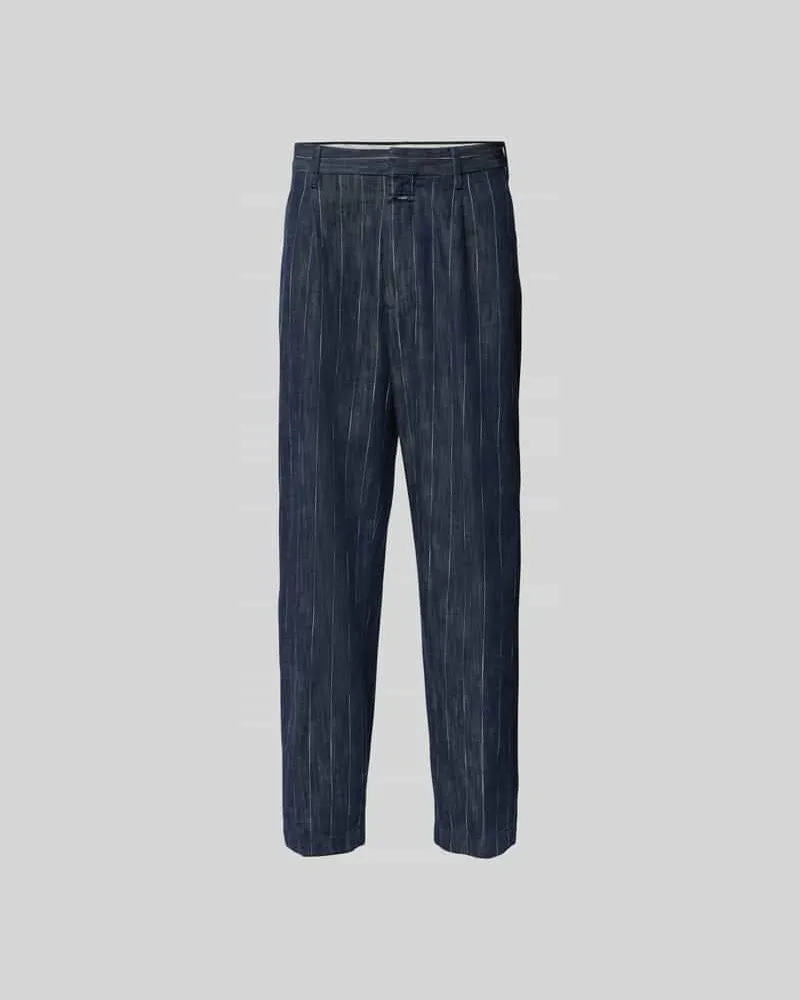Closed Relaxed Fit Stoffhose mit Label-Detail Dunkelblau