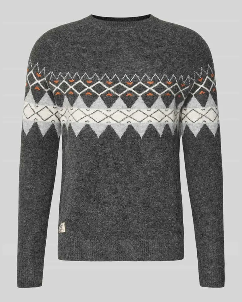 Pepe Jeans Relaxed Fit Strickpullover mit Woll-Anteil Modell 'PRESLEY Dunkelgrau