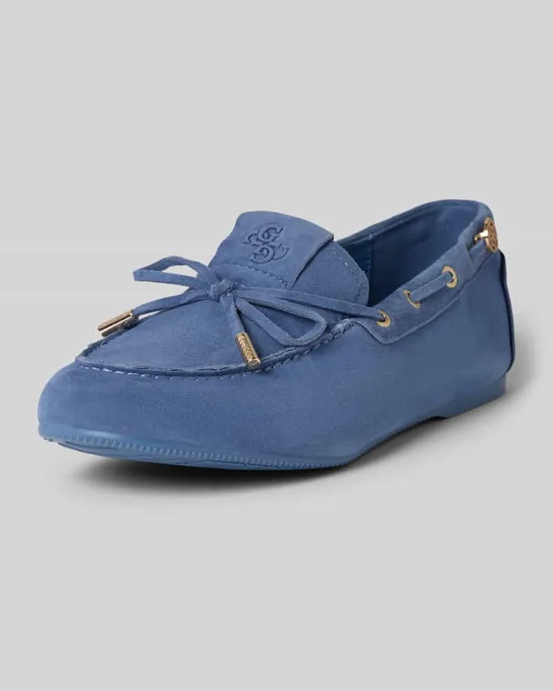 Guess Loafer aus echtem Leder Modell 'Aisha Hellblau