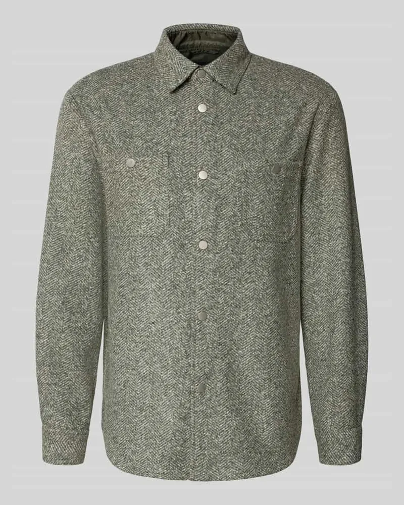 Maerz Hemdjacke mit Druckknopfleiste Mittelgrau