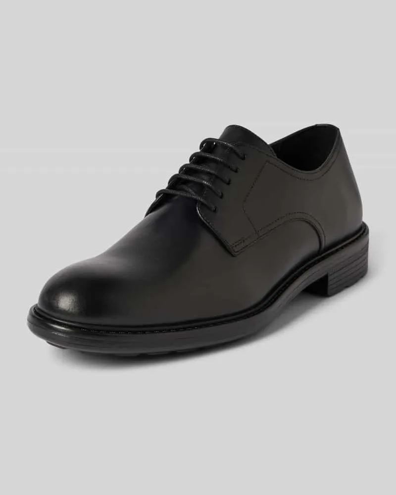 Geox Lederderby mit Ziernähten Modell 'U WALK PLEASURE Black