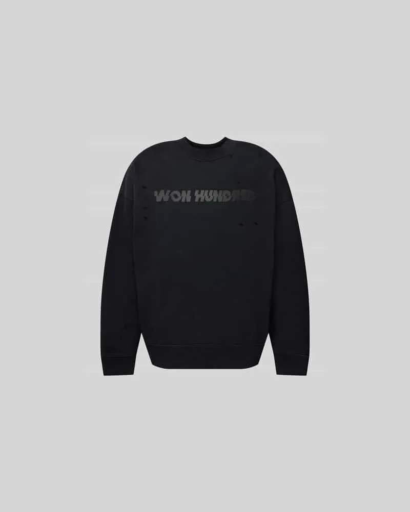 Won Hundred Sweatshirt im Destroyed-Look Black