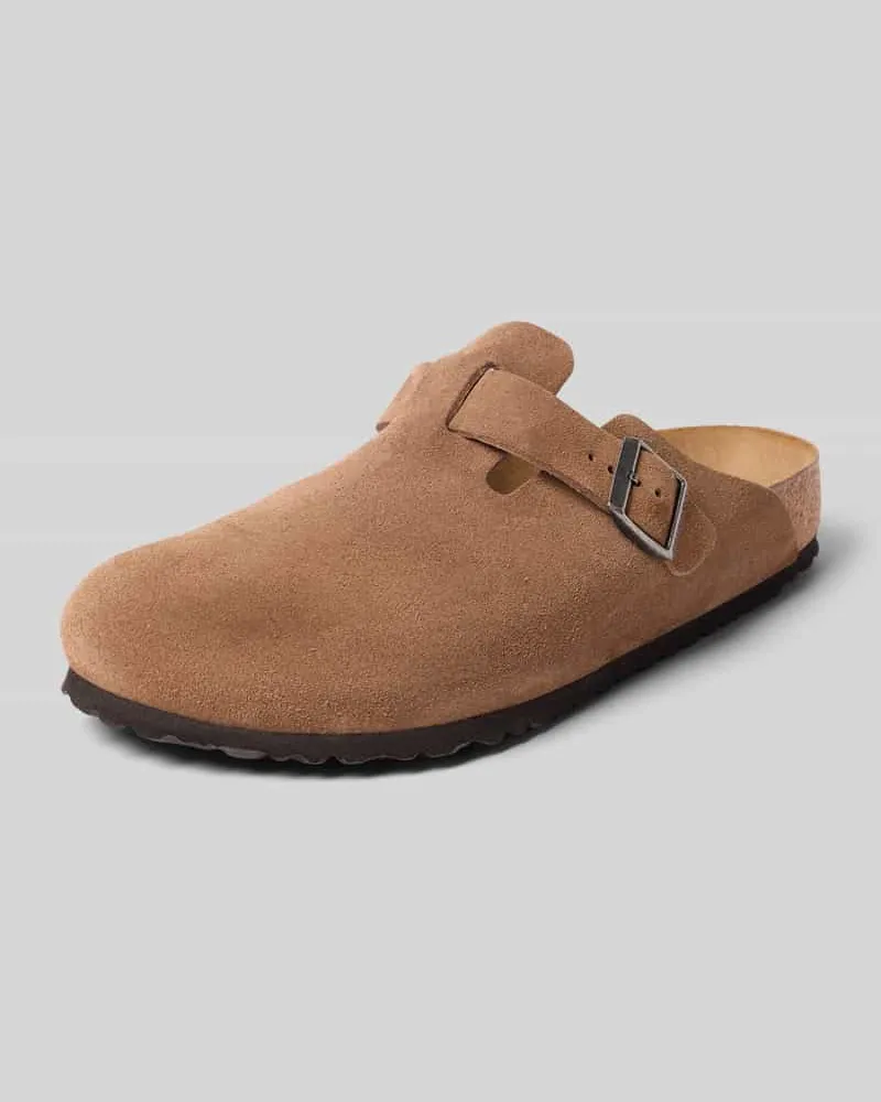 Birkenstock Hausschuhe aus echtem Leder Modell 'Boston Dunkelbraun