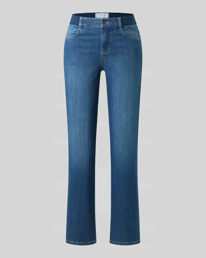 ANGELS  High Waist Straight Fit Jeans mit Logo-Bund Hellblau