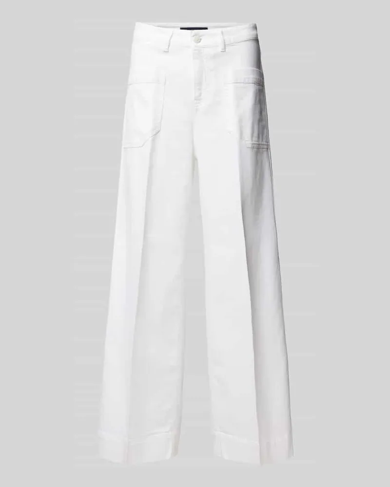 RAFFAELLO ROSSI  Wide Leg Jeans mit Leinen-Anteil Modell 'MIRU Offwhite